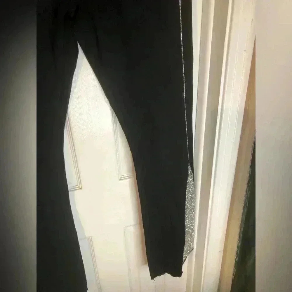 Black Jeans with Silver Large Glitter Detail - Picture 10 of 14